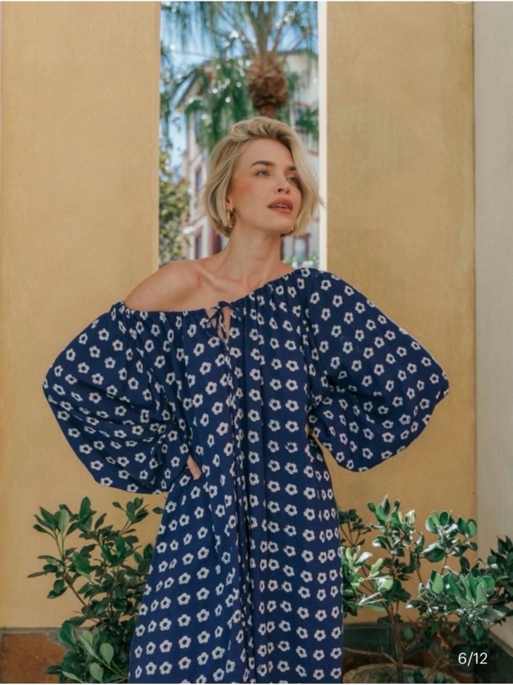 NWT Daughters of India Blue Floral Zahra Midi Dress size small - Picture 5 of 10